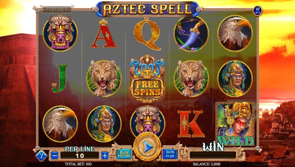 Mecânica de jogo do slot Aztec Spell 10 Lines