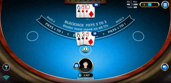 Mobile blackjack game
